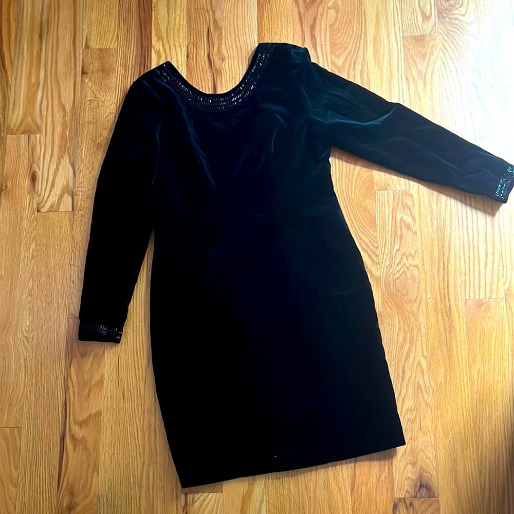Vintage perfect condition velvet beaded Laura Ashley cocktail dress size 10